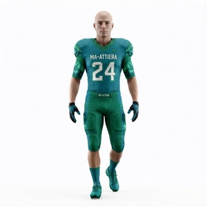 Custom Green American Football Uniform <b>Padded</b> Jersey <b>Pants</b> Set Team Sports Apparel - Product Image 1