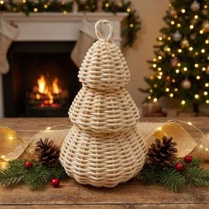 Árbol de Navidad de Ratán Hecho a Mano, Decoración Navideña Tejida para el Hogar, Exhibición Comercial, Adorno de Mimbre Natural, Decoración Navideña - Product Image 2