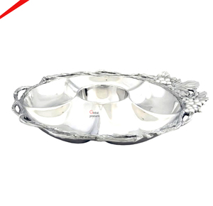 Elegante Bandeja de Servir de Aluminio con Forma de Hoja, Platos Decorativos de Metal Plateado para Frutas, Decoración de Mesa para Hogar y Hotel de Lujo - Product Image 2