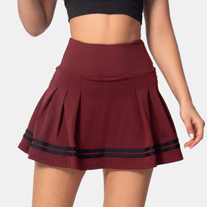 Mini-jupe plissée évasée pour femme, légère, personnalisée, en satin et tricot respirant, avec short intégré, qualité supérieure, OEM - Product Image 1