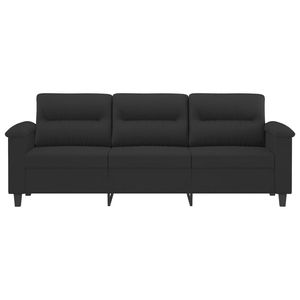 Canapé 3 places en tissu microfibre noir durable pour salon - Product Image 3