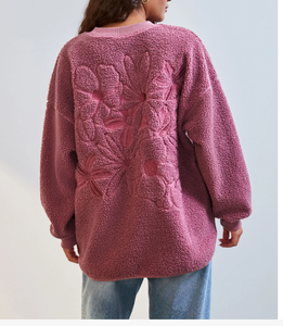 High Quality Custom Wear Blank Fleece Long Sleeve Quarter <b>Zip</b> Sweatshirt for Women 100% Organic Cotton pullover sweatshirt - Product Image 6