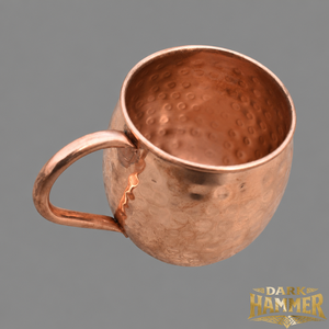 Handcrafted Hammered Pure Copper <b>Drinking</b> Mug with Ergonomic Handle <b>for</b> Water Juice Cold Beverages - Product Image 2