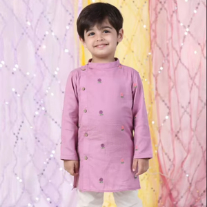 Ensemble kurta rose, vêtements ethniques pour enfants, tenue traditionnelle, vêtements de fête, long kurta pyjama, vêtements élégants et confortables - Product Image 1