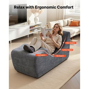 Moderna Chaise Longue Ergonomica per Yoga, Sedia Curva in Schiuma Senza Struttura per Massaggi e Stretching Indoor, Elegante e Confortevole - Product Image 2