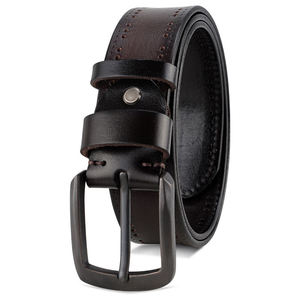 Leather Belts Men Customizable Vintage Style Alloy customized Buckle Waterproof Breathable Eco-Friendly - Product Image 5