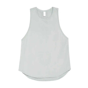 High Quality Cotton Women Gym Tank <b>Top</b> Cheap Price New Cut Women's Racer back Vest Sleeveless Casual Regular Length Solid Tank - Product Image 2