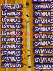 Personalized Gymnast Beaded Wristlet Keychain, Handmade Gymnastics Gift, Custom Sports Key Fob, Team Gift for Gymnast, Seed Bead - Product Image 6