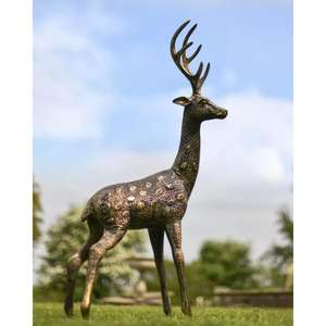 Statue décorative de renne en bronze pour Noël - Product Image 3