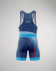 New Arrival Stretchable Singlets Low Price Top Quality Men Wrestling Singlet Lightweight Fabric Sublimation Weightlifting Suits - Product Image 3