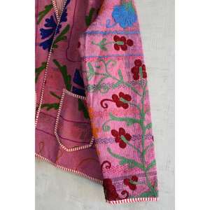 Chaqueta de Algodón Bordada y Acolchada Hecha a Mano con Diseño Khambadiya, Transpirable, Estilo Bohemio, con Parches, Cuello Alto, Estilo Indio Vintage - Product Image 3