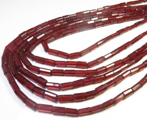 Top Quality Natural Mozambique Garnet <b>Thin</b> & Long Gemstone Beads 7-10 mm Faceted Tube & Pipe Shape Garnet Beads 8.5" Strand DIY - Product Image 3