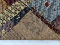 Tapis géométrique en laine/soie de haute qualité, antidérapant et lavable, à poils extra épais