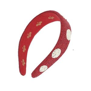 Diadema de Cuentas de Colores con Diseño Artístico Bordado, Diadema de Lujo con Cuentas Bordadas a Mano - Product Image 1