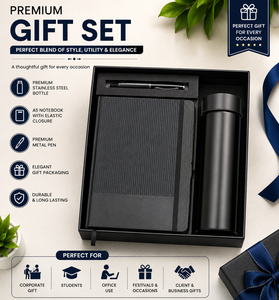 Set de Regalo Ecológico de Lujo y Duradero: Cuaderno A5, Bolígrafo Metálico, Botella de Agua de Bambú, Ideal para Negocios, Oficina, Festivales y Regalos Corporativos - Product Image 6