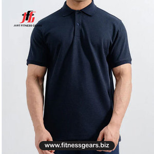 Polo de Manga Corta para Hombre, Color Sólido, Algodón Piqué, Transpirable, Corte Casual, Amarillo - Product Image 4