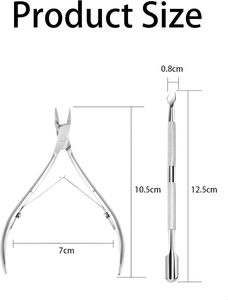 Coupe-ongles en acier inoxydable pour pédicure, pince à ongles de précision, kit de soins des pieds, manucure, pédicure, repousse-cuticules pour la maison et le salon - Product Image 2