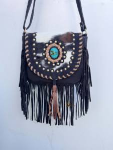 Nuevo Bolso de Hombro de Cuero Vacuno con Flecos Estilo Bohemio, Bolso de Mano Elegante, Bolso Pequeño de Cuero Vacuno en Oferta - Product Image 4