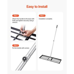 Niveleur de sol en acier au carbone résistant à la rouille, plaque de sol 36x10, 3 niveaux de hauteur, avec manche de 83,9 cm pour le nivellement des pelouses - Product Image 5