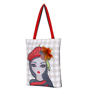 Custom Logo Ovary Printed Eco Friendly Recycled Reusable <b>Plain</b> Bulk <b>Large</b> Organic Calico Cotton <b>Canvas</b> Grocery Shopping Tote Bag - Product Image 3