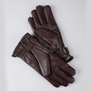 Guantes de Invierno de Moda al por Mayor, Guantes de Piel de Oveja Negros Impermeables, Guantes de Conducción Unisex - Product Image 2