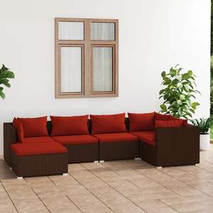Ensemble de salon de jardin rouge cannelle pour patios, mobilier de patio marron durable - Product Image 1