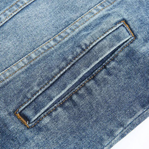 Gilet en jean d'hiver pour homme, respirant, style décontracté avec boutons sur le devant et tissu doux 100 % coton, service OEM - Product Image 6