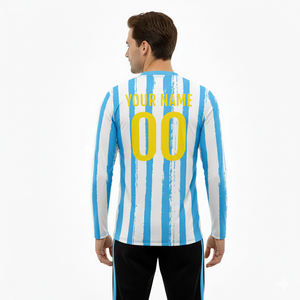 Camiseta de Manga Larga con Cuello en V para Hombre Adulto, Talla Grande, Personalizable, de Secado Rápido y Transpirable con Diseño de Impresión por Sublimación - Product Image 3