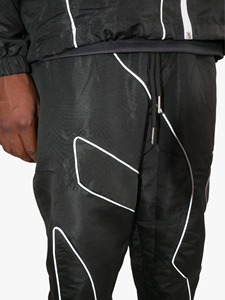 Custom Nylon Polyester <b>Reflective</b> Stripe Oversized Plain Casual Baggy Running Zipper Windbreaker Men Tracksuit Streetwear - Product Image 2