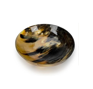 Bol de service en corne le plus vendu, écologique, design moderne et minimaliste, tons bruns, poli, léger (0,4 kg), pour fêtes et décoration - Product Image 1