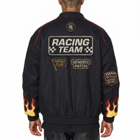 Veste universitaire de course automobile vintage de haute qualité pour hommes, grande taille, été, polyester/coton, manches longues, coupe-vent, streetwear d'hiver, OEM