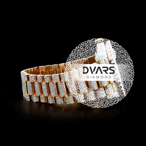 Montre analogique à quartz de luxe de qualité supérieure, style Hip Hop, avec cadran à aiguilles numériques vertes taillées en moissanite, bracelet en alliage de 20 mm – En promotion - Product Image 4