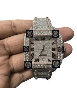 Reloj Mecánico Cuadrado de Lujo, Acero Inoxidable, Brazalete con Cierre de Moissanita, Puntero, GPS, Fecha Automática, Resistencia al Agua de 10 Bares, Unisex - Product Image 1