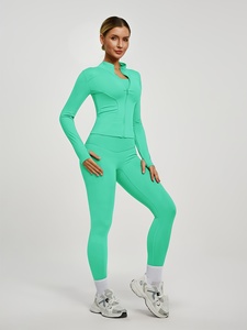 Ensemble de sport sans couture Atlaset pour femme, trois pièces : soutien-gorge de sport, leggings et veste, taille personnalisée, OEM, ODM, marque privée - Product Image 5