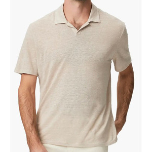 Ventes d'usine - Chemises polo pour hommes, nouveau design, haute qualité, couleur unie, lin, chemises décontractées, logo personnalisé, manches polo - Product Image 1