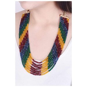 Wholesale Natural Gemstone 7 Liners Beaded <b>Necklace</b> Set <b>Ruby</b>, Emerald & Multi-Color Bead <b>Necklace</b> Combo Pack | Handmade Jewelry - Product Image 6