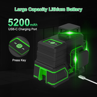 Sndway SW-373G 3Dx360 °   Niveau laser 520 nm automatique haute précision, 12 lignes vertes, niveau laser croisé pour outils de construction