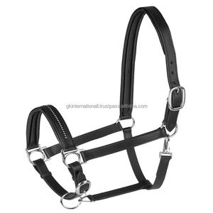 Licol de cheval en cuir anatomique indien avec cristaux brillants, accessoires d'équitation western, style selle anglaise - Product Image 2