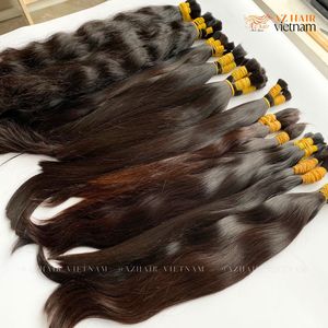 No Chemical Unprocessed Cuticle Aligned <b>Hair</b> <b>One</b> Single Donor Straight Bulk <b>Hair</b> Vietnamese Human <b>Hair</b> <b>Extensions</b> - Product Image 4