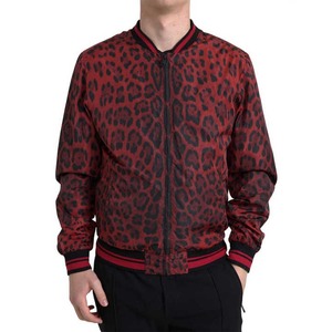 เสื้อแจ็คเก็ตบอมเบอร์ PU สีแดงสำหรับผู้ชาย กันลม ปิดกระดุมเม็ดเดียว สวมใส่สบายๆ สไตล์ฤดูใบไม้ร่วง ทรงปกติ คอตั้ง - Product Image 1