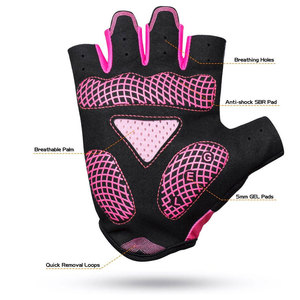 Genuine Leather Cycling Gloves PU Synthetic Leather Silicone Grip Non-Slip Butter Fly Mesh for Sports Shock Absorbing Riding - Product Image 2