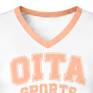 <b>Peach</b> Cheerleading Uniform <b>Top</b> Sleeveless V Neck Athletic Team Dance Practice Performance Sportswear Apparel - Product Image 5
