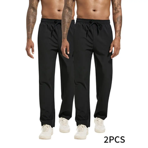 Pantalones Largos Deportivos de Pierna Recta para Hombre, Pantalones Casuales de Color Puro, Cómodos, Transpirables, Moda de Verano - Product Image 5