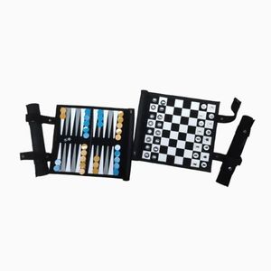 New Design Customized Luxury PU Leather <b>Backgammon</b> Roll Up Checkers Set Travel <b>Backgammon</b> Roll Chess Game - Product Image 4