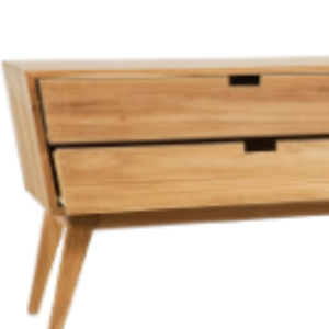 Buffet de luxe Trapeze-150 pour meuble TV et table basse, style minimaliste, combinaison bois de teck et deux tiroirs - Product Image 6