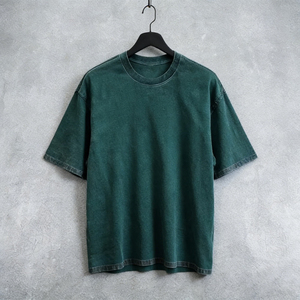 เสื้อยืดผู้ชายสไตล์วินเทจ ผ้าฝ้าย 100% ล้างสีแบบแอซิดวอช รับสกรีนโลโก้ - Product Image 2