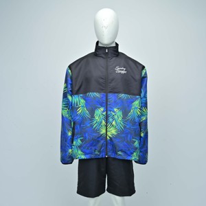 Conjunto de Chaqueta Deportiva para Hombre Sunday Swagger, Estampado Tropical, Manga Larga, Cierre Frontal con Cremallera, Estilo Casual, Ropa Deportiva de Otoño, Cortavientos - Product Image 1