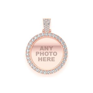 Custom Picture Memory <b>Pendant</b> Comes With Moissanite Diamonds Crafted From <b>Solid</b> 14k <b>Gold</b> Available At Factory Wholesale Price - Product Image 2