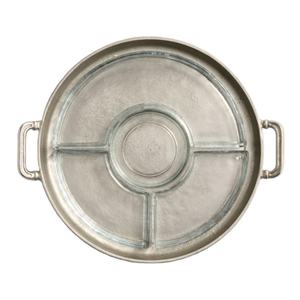 Plateau rond en aluminium avec poignées pour la décoration de la maison, plateaux décoratifs pour la présentation sur table - Product Image 1