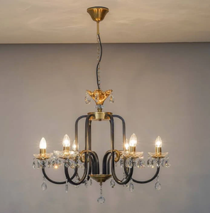 Lámpara de araña moderna y minimalista con ramas metálicas doradas y esferas de vidrio redondas en gris ahumado, disponible a precios de mayorista. - Product Image 2